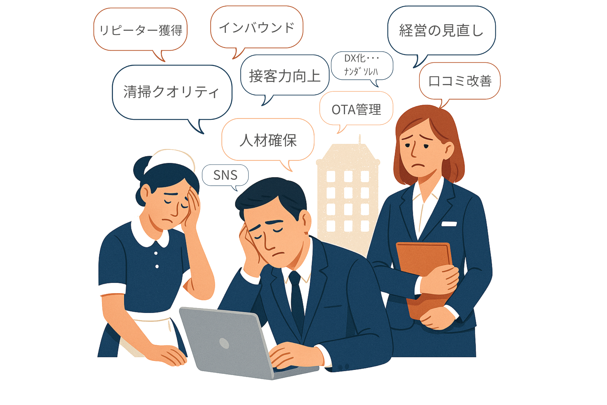 ホテル　旅館　民宿　悩み　石川